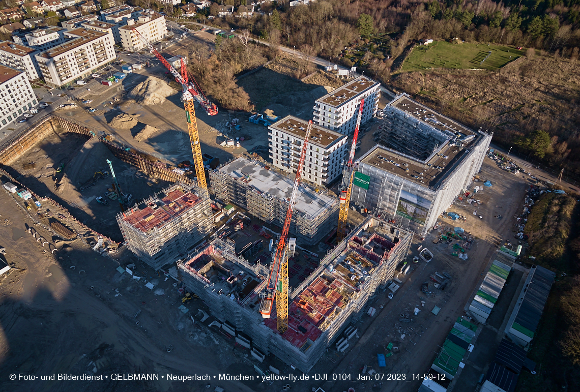 07.01.2023 - Baustelle zum Alexisquartier und Pandion Verde in Neuperlach